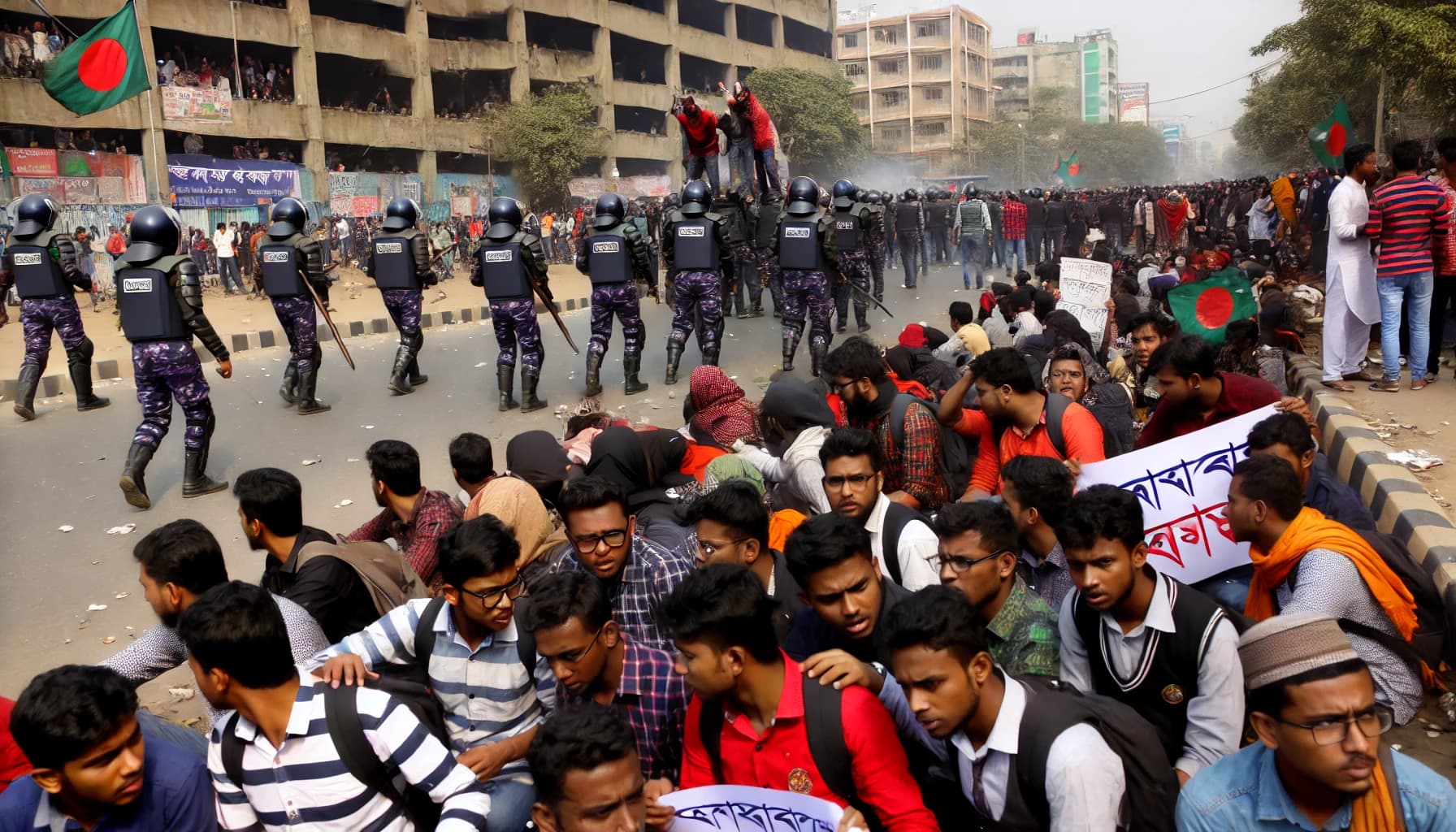 Students protesting for safety